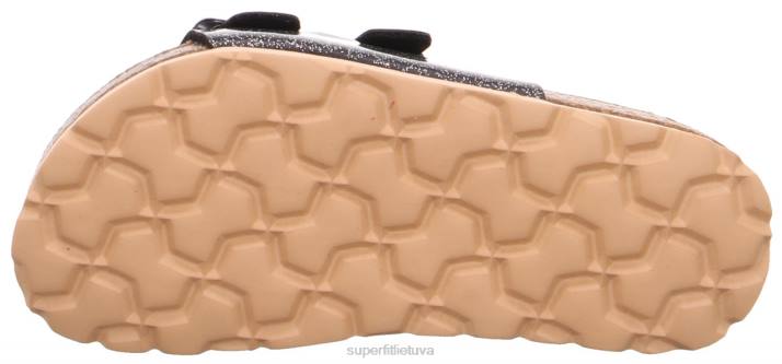 fussbettpantoffel - šlepetė su sagtimi mažyliai Superfit T20D569 šlepetės juoda/sidabrinė