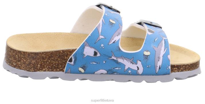 fussbettpantoffel - šlepetė su sagtimi mažyliai Superfit T20D574 šlepetės mėlyna / įvairiaspalvė