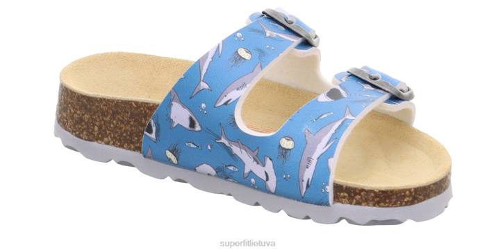 fussbettpantoffel - šlepetė su sagtimi mažyliai Superfit T20D574 šlepetės mėlyna / įvairiaspalvė