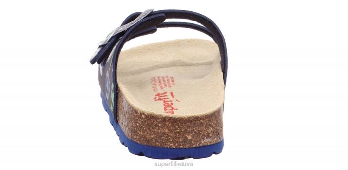 fussbettpantoffel - šlepetė su sagtimi mažyliai Superfit T20D577 šlepetės mėlyna Žalia