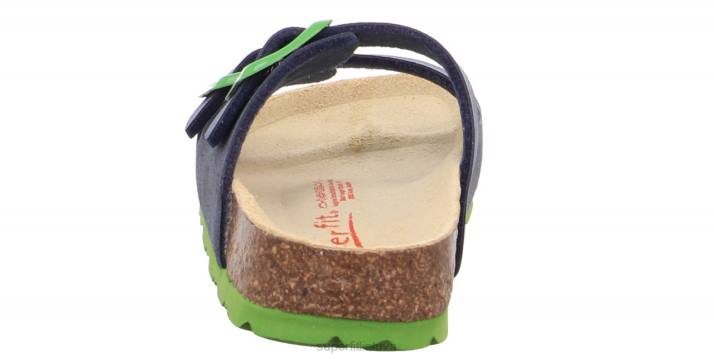 fussbettpantoffel - šlepetė su sagtimi mažyliai Superfit T20D579 šlepetės mėlyna Žalia