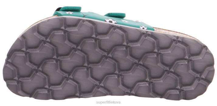 fussbettpantoffel - šlepetė su sagtimi mažyliai Superfit T20D592 šlepetės žalias