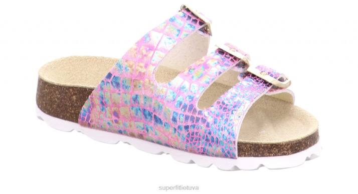 fussbettpantoffel - šlepetė su sagtimi mažyliai Superfit T20D595 šlepetės rožė