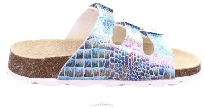 fussbettpantoffel - šlepetė su sagtimi mažyliai Superfit T20D597 šlepetės mėlyna