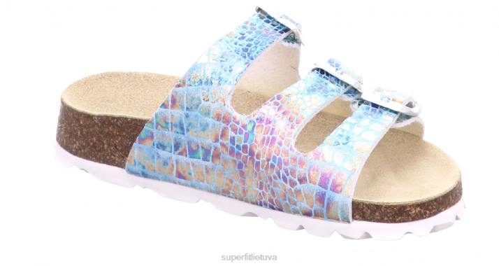 fussbettpantoffel - šlepetė su sagtimi mažyliai Superfit T20D597 šlepetės mėlyna