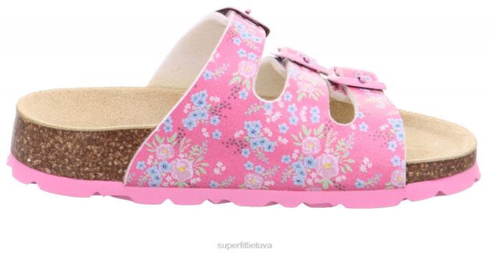 fussbettpantoffel - šlepetė su sagtimi mažyliai Superfit T20D598 šlepetės rožinė/daugiaspalvė