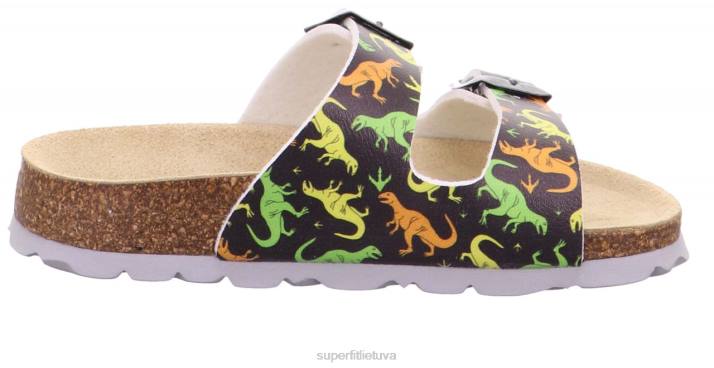 fussbettpantoffel - šlepetė su sagtimi mažyliai Superfit T20D599 šlepetės pilka