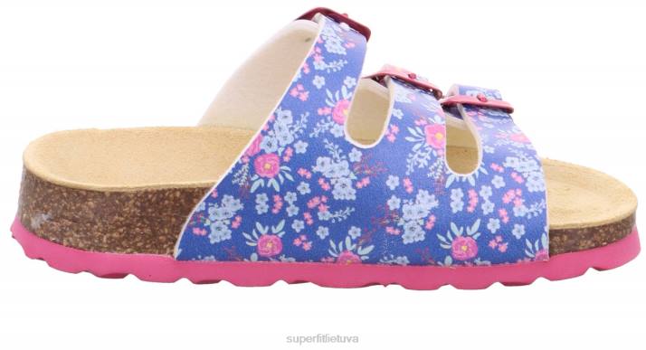 fussbettpantoffel - šlepetė su sagtimi mažyliai Superfit T20D600 šlepetės mėlyna / įvairiaspalvė