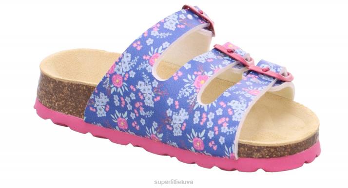 fussbettpantoffel - šlepetė su sagtimi mažyliai Superfit T20D600 šlepetės mėlyna / įvairiaspalvė