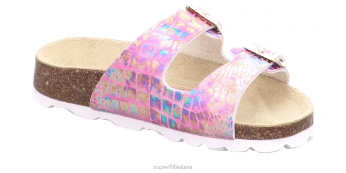 fussbettpantoffel - šlepetė su sagtimi mažyliai Superfit T20D601 šlepetės rožė