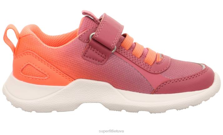 rush - sportbačiai žemi su velcro užsegimu vaikai ir paaugliai Superfit T20D521 sportbačiai rožinė/oranžinė