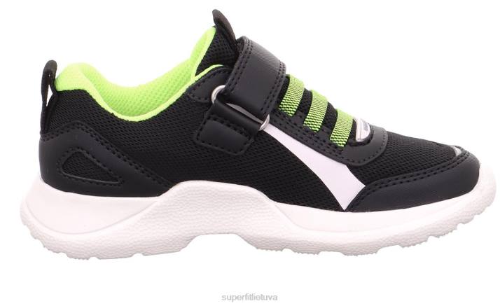 rush - sportbačiai žemi su velcro užsegimu vaikai ir paaugliai Superfit T20D528 sportbačiai juoda/geltona